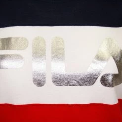 FILA Women's Navy Dark Three Tone Logo S/S T-Shirt (S18) Size XS