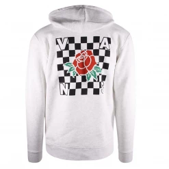 Vans Men's Heather Cream Grey Check Rose Pullover Hoodie (Size Small & 2XL)