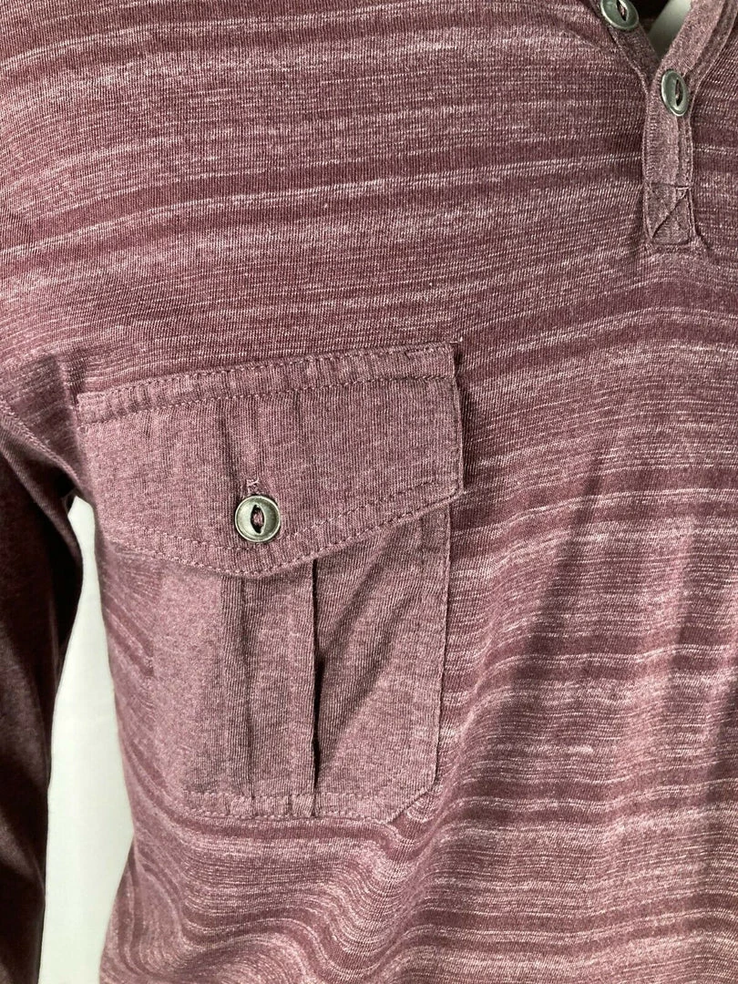 Modern Culture Men's Heather Burgundy Light Weight Henley L/S Pull Over Hoodie 7 Modern Culture Men's Heather Burgundy Light Weight Henley L/S Pull Over Hoodie