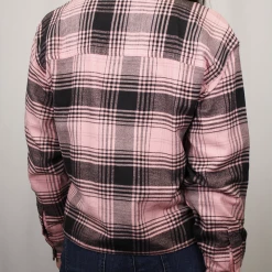 Levi's Women's Black Pink Plaid Cropped L/S Flannel Shirt
