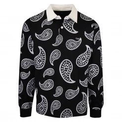 OBEY Men's Paisley Button L/S Polo Shirt (S11)