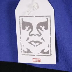 OBEY Men's Blue White Black Blocked S/S T-Shirt