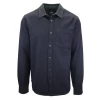 PrAna Men's Solid Dark Navy L/S Flannel Shirt (S31)