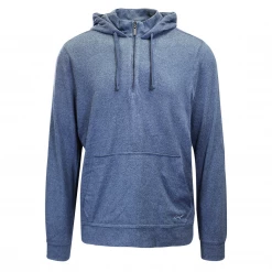 Mens Greg Norman Men's HTH Navy Technical Performance 1/4 Zip Pullover Hoodie (S03)