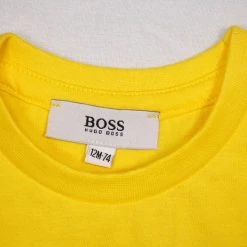 Hugo Boss Kid's Yellow Dotted Text S/S T-Shirt (S13) 12 Months T-Shirts