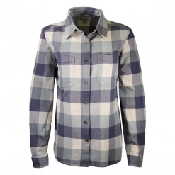 Carhartt Women's Turquoise Beige Blue L/S Woven Shirt (S05)