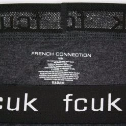 FCUK Men's 3 Pack Dark Grey W/ Black Strap Boxer Briefs (S14)
