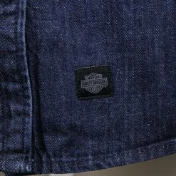 Harley-Davidson Women's Navy Blue Denim L/S Woven Shirt (S03) 14 Harley-Davidson Women's Navy Blue Denim L/S Woven Shirt (S03)