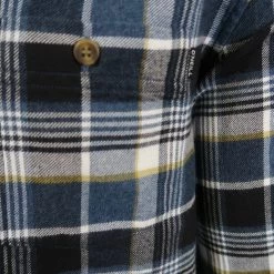 O'neill Men's Navy Redmond Plaid L/S Flannel Shirt Mens