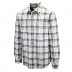 PrAna Men's Grey & White L/S Flannel Shirt (S13)