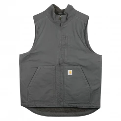 Spotted Clothing Sales 28 Carhartt Men's Gravel Loose Fit Washed Duck Sherpa-Lined Mock-Neck Vest (S02B)