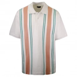 OBEY Men's Maps Vertical Striped Button S/S Polo Shirt (S30)
