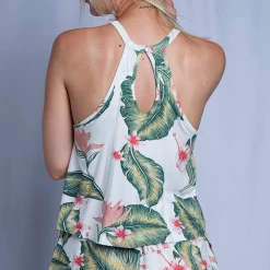 Roxy Women's Floral White Sleeveless Romper (S09)