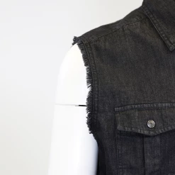 Harley-Davidson Men's Charcoal Denim Orange Logo Badge Sleeveless Vest (S01) 15 Harley-Davidson Men's Charcoal Denim Orange Logo Badge Sleeveless Vest (S01)