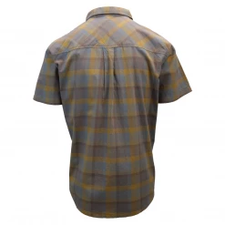 Spotted Clothing PrAna Men's Brown Grey Gold Box Plaid Benton S/S Woven Shirt S06