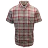 Spotted Clothing PrAna Men's Raspberry Red Cream Grey Box Plaid Benton S/S Woven Shirt S07