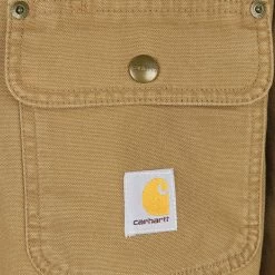 Carhartt Men's Khaki Flannel Lined Snap On Button Collared L/S Jacket