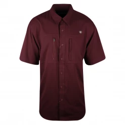 Ariat Men's Maroon Ariattek Heat Series S/S Woven Shirt