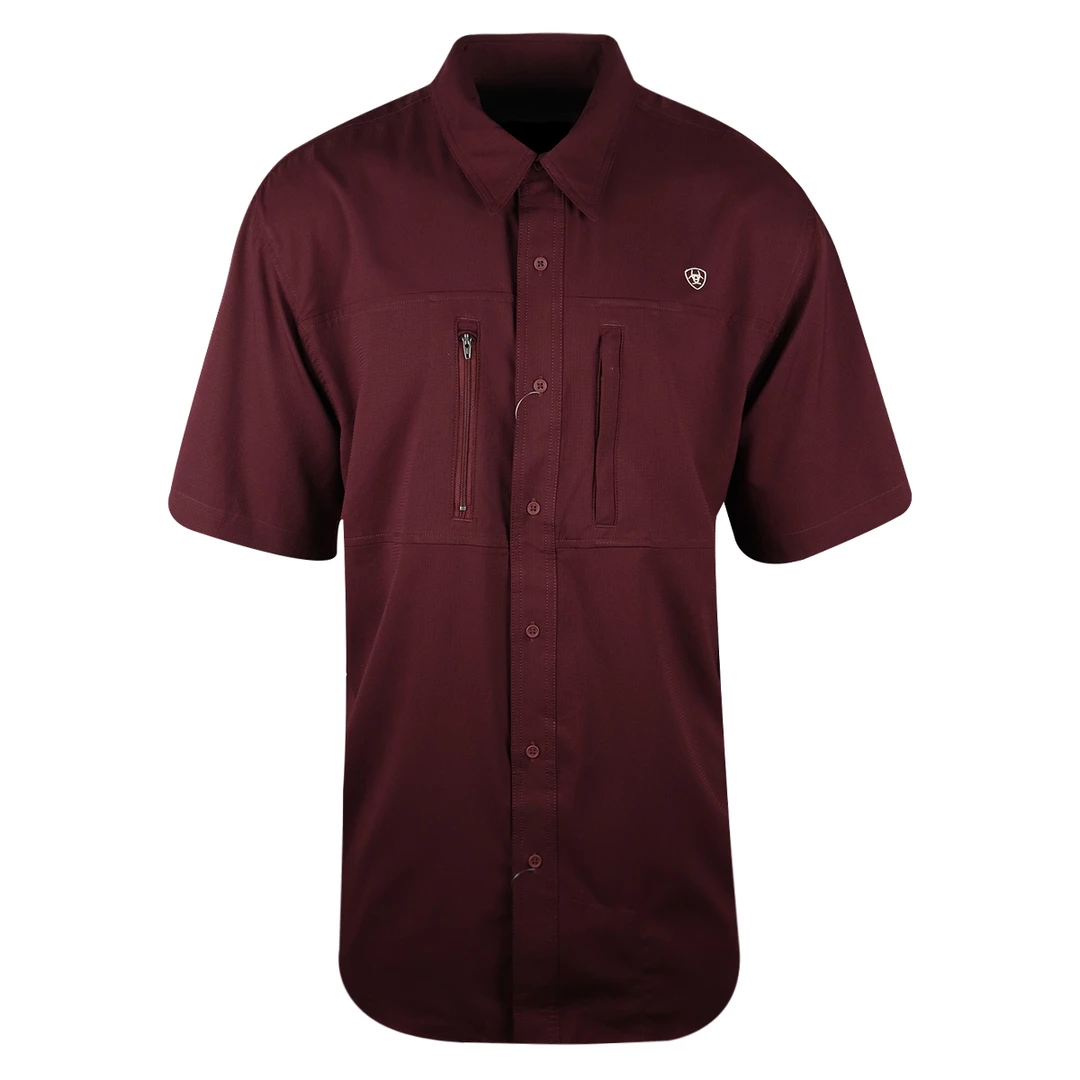 Ariat Men's Maroon Ariattek Heat Series S/S Woven Shirt 3 Ariat Men's Maroon Ariattek Heat Series S/S Woven Shirt