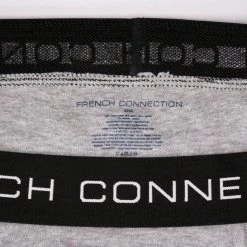 French Connection Men's 3 Pack Grey W/ Black Strap Boxer Briefs (S13)