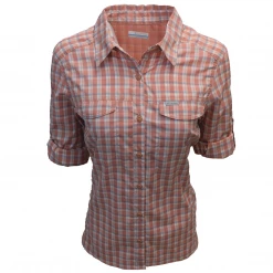 Columbia Women's Cedar Blush Plaid Silver Ridge Lite L/S Shirt 648