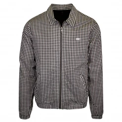OBEY Men's Black White Essential Mini Box Plaid Full-Zip L/S Shirt (Medium)