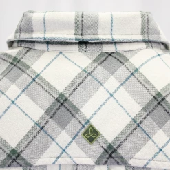 PrAna Men's Grey & White L/S Flannel Shirt (S13)