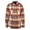Carhartt Men's Redwood Maroon Brown Beige Plaid Snap Front L/S Woven Shirt (S05) 2 Carhartt Men's Redwood Maroon Brown Beige Plaid Snap Front L/S Woven Shirt (S05)
