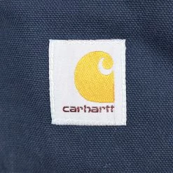 Carhartt Men's Navy Flannel Lined Snap On Button Collared L/S Jacket