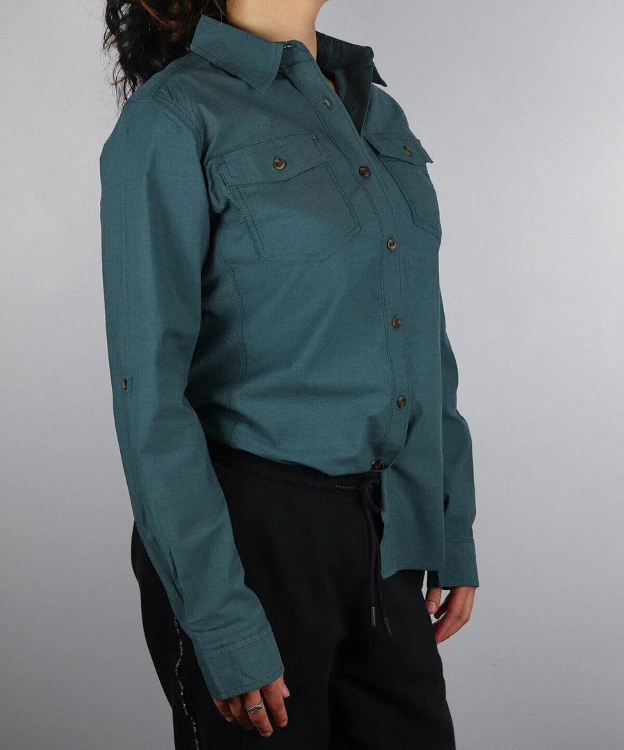 Long Sleeve Carhartt Women's Sage Green L/S Woven Shirt (210) 7 Long Sleeve Carhartt Women's Sage Green L/S Woven Shirt (210)