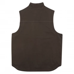 Carhartt Men's Dark Brown Loose Fit Duck Sherpa-Lined Mock-Neck Vest (S02E)