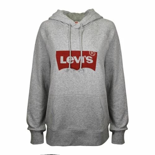 Levi's Women's Heather Grey Official Logo Pullover Hoodie 3 Levi's Women's Heather Grey Official Logo Pullover Hoodie