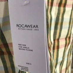Rocawear Men's Linen Blend Vanilla Checked L/S Woven Shirt (Retail $50) Size Small