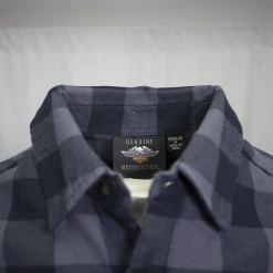 Harley-Davidson Men's Navy Box Plaid S/S Woven Shirt (S04)