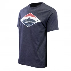 Eddie Bauer Men's 2 Pack Navy Graphic & Grey Crew S/S T-Shirt (S01)