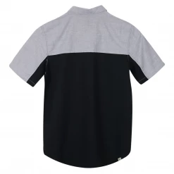 VANS Boy's Grey Black Two Tone Parktown Quiet Shade S/S Woven Shirt