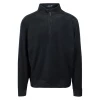 Mens Greg Norman Men's Heather Black Semi Mock Neck 1/3 Zip Sweater (S01)