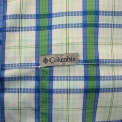 Columbia Men's Blue Green White Plaid Thirty Mile Ledge S/S Woven Shirt (499)
