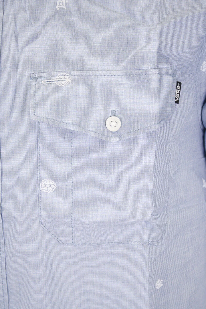 VANS Men's True Blue Cross Hatch-B S/S Woven Shirt 6 VANS Men's True Blue Cross Hatch-B S/S Woven Shirt