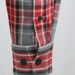 Spotted Clothing OBEY Men's Red Charcoal Plaid L/S Woven Shirt (S09) Medium
