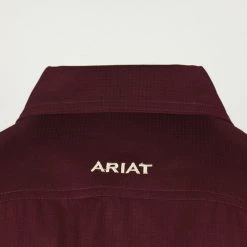 Ariat Men's Maroon Ariattek Heat Series S/S Woven Shirt 15 Ariat Men's Maroon Ariattek Heat Series S/S Woven Shirt