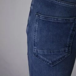 Scotch & Soda Men's Blue Bi-Stretch Skim Distressed Denim Jeans