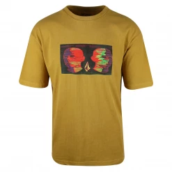 Volcom Men's Golden Brown Animoscillator Two Face S/S T-Shirt (S50) New Arrivals