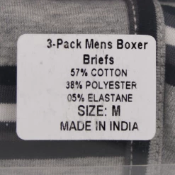 FCUK Men's 3 Pack Grey Black White Stripes W/ Black Strap Boxer Briefs (S16) Mens 17 FCUK Men's 3 Pack Grey Black White Stripes W/ Black Strap Boxer Briefs (S16) Mens