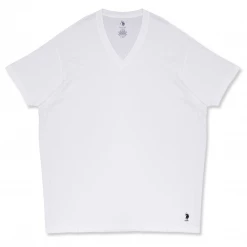 US Polo Assn. U.S Polo Assn. Men's White 3 Pack Tall V-Neck S/S T-Shirt (S01)