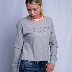 Roxy Women's Heather Grey Orange Crew Neck L/S T-Shirt (S01) 11 Roxy Women's Heather Grey Orange Crew Neck L/S T-Shirt (S01)