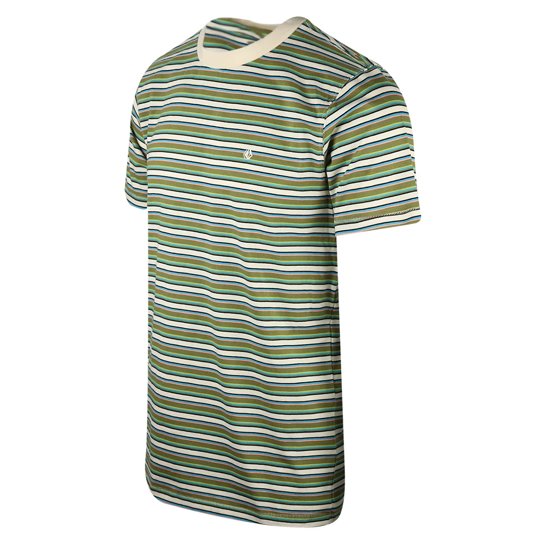 Volcom Men's Cream Black Blue Coral Green Striped S/S T-Shirt (S55) New Arrivals 4 Volcom Men's Cream Black Blue Coral Green Striped S/S T-Shirt (S55) New Arrivals