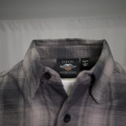 Harley-Davidson Men's Grey Plaid Skull L/S Woven Shirt (S04)