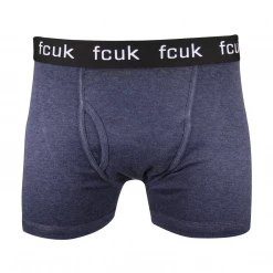FCUK Men's 3 Pack Navy Blue W/ Black Strap Boxer Briefs (S07)