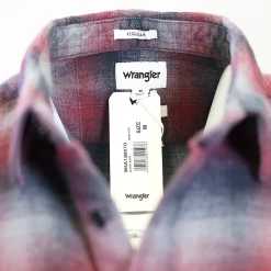 Mens Wrangler Men's Tawny Port Plaid L/S Woven Shirt (S02)